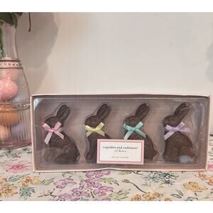 Cupcakes and Cashmere Easter Faux Chocolate Bunny Rabbits Set of 4🩷💛🩵💜🐰